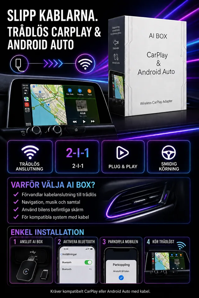 Trådlös CarPlay AI Box