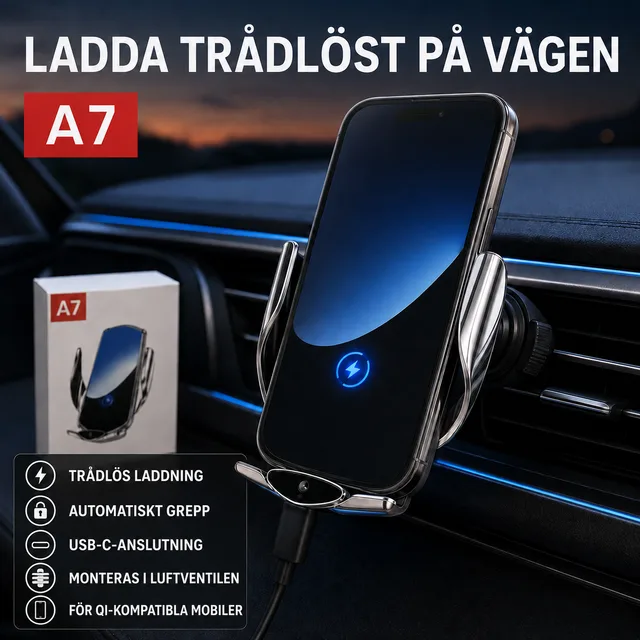 A7 trådlös laddande mobilhållare