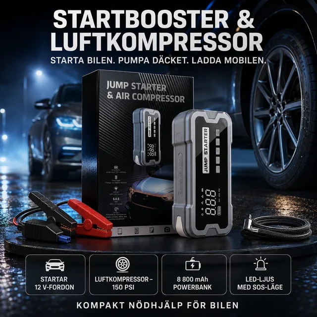Starthjälp med luftkompressor