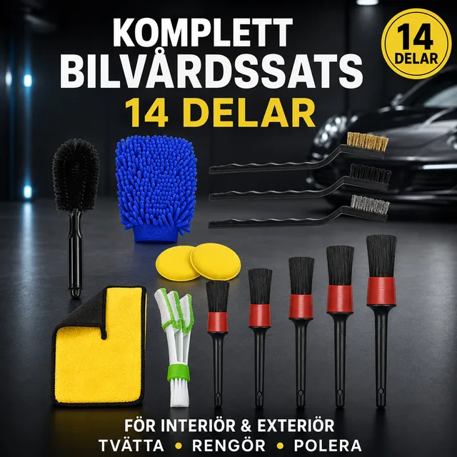 Bilvårdskit — 14 delar 2